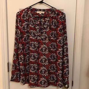 Abstract floral print blouse